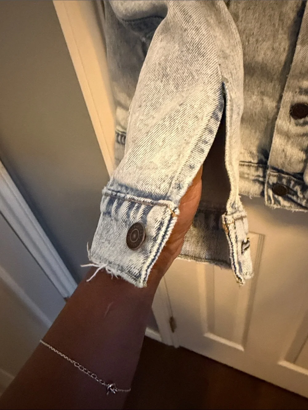 Levi's Light Wash Blue  Distressed Denim Jacket